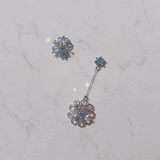 ピュアブルーフラワーズピアス