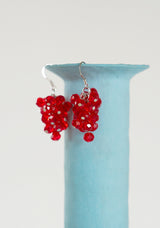 raspberry earring - red