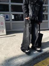 ブラッシュワイドデニムパンツ