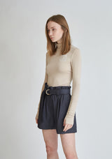 UNIVERSITY LOGO EMBROIDERY SHIRRING TURTLE NECK (6679762600054)