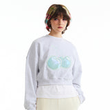 ビッグチェリーホログラムクロップスウェットシャツ / BIG CHERRY HOLOGRAM CROP SWEATSHIRT [MELANGE GRAY]