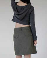 ベルリン2WAYクロップフードジップアップ / Berlin Two-Way Crop Hood Zip Up (4color)