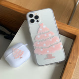 ピンクツリーグリッターフォーンケース