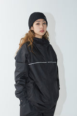 ラウンドラインフーデッドジャケット/BSR2223FWJK045 ROUND LINE HOODED JACKET BLACK