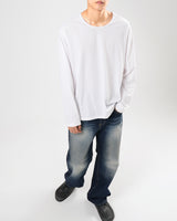 UネックシルケットロングスリーブTシャツ/U neck silket long sleeve 2color