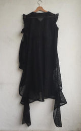 ラッフルフレアレース 刺繍ワンピース（ブラック）｜Sean Sheila (2531792552054)