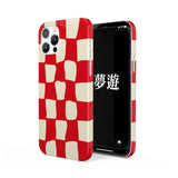 checkerboard glossy case-tomatobeige