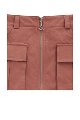フロントポケットジップアップスカート / FRONT POCKET ZIP-UP SKIRT (BRICK ROSE)
