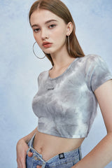 HIDE Logo Chain Crop Top (Light Grey) (6570973823094)