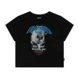 スカルバンドクロップTシャツ / SKULL BAND CROP T-SHIRTS - BLACK