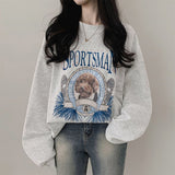 rear poodle printed overfit napping sweatshirt