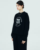 ROMAN TYPO LOGO SWEATSHIRT-BLACK (6680892604534)