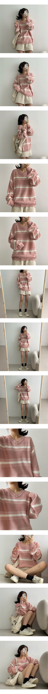 カラーユニットプライスニットウェア / NiG Color Unit Price Ra V Knitwear