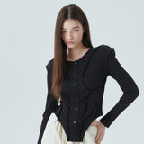 CUT-OFF LINE TOP / BLACK