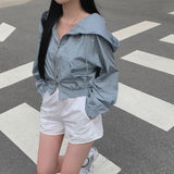 [Bellide made/Seasonal Item] ツーウェイフーデッドクロップドウィンドブレーカー
