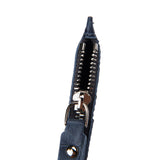 CROCODILE EMBO POCKET WALLET-NAVY/GRAY