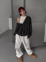 (UNISEX)シェルダメージピグメントオーバーフード