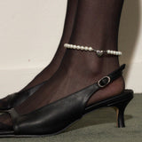 pearl heart anklet