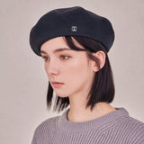 VA Square Stud Wool Beret / Gray