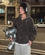 [起毛]ピグメントダメージフード (3 color)