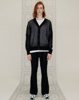 WAFFLE FISHNET CARDIGAN BLACK (6691444424822)