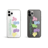 ジェリーフォンケース ファイブマルチーズシルエット / Jelly phone case five maltese silhouette