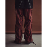 サイドシャーリングダブルストラップパンツ / SIDE SHIRRING DOUBLE STRAP PANTS_RD
