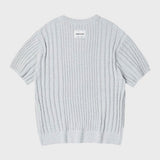 ブークレリブ ハーフスリーブニット/BOUCLE RIBBED HALF SLEEVE KNIT (LIGHT GREY)