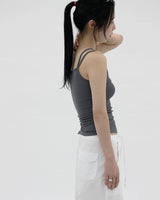 クロスアンバランススリーブレス / Cross unbalanced sleeveless (3color)