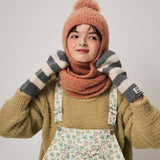 STRIPE MITTENS, GREY+IVORY