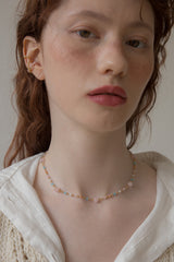 パステルシュガーキャンディーボールチェーンネックレス/Pastel sugar candy ball chain necklace