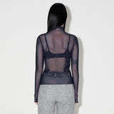 Layered See-through Top [NAVY] (6638340964470)