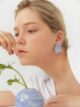 Artistic Gold earring_B(Blue) (6642406031478)