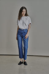 オーバーサイズロゴ刺繍Tシャツ/OVERSIZED LOGO EMBROIDERED T-SHIRT_WHITE