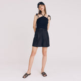 ツーボタンピンタックウールショーツ / TWO BUTTON PINTUCK WOOL SHORTS (BLACK)