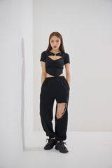 OリングシャーリングクロップTシャツ/O-Ring Shirring Crop Tee(9184)