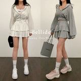 [Bellide made] skirt + hooded zip-up set
