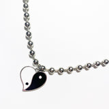 Ying yang heart necklace (6672843374710)