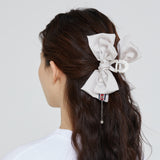 リボンヘアクロークリップ / RIBBON HAIR CLAW CLIP_OATMEAL