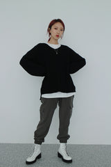 ラージVネックニット/Large V-Neck Knit (7color)