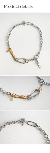 ヘビーアンドチャンキーミックスチェーンネックレス/[Unisex] Heavy and chunky mix chain necklace