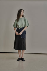 オーバーサイズロゴ刺繍Tシャツ/OVERSIZED LOGO EMBROIDERED T-SHIRT_GREEN