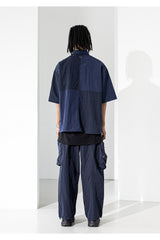 リップスタックポケットオーバーサイズドショートシャツ / LIPSTACK POCKET OVERSIZED SHORT SHIRTS (4552304558198)