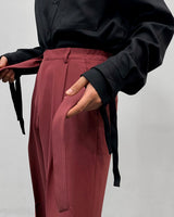 FLベルトサイドバンディングワイドスラックス/FL Belted Side Banding Wide Slacks (4 colors)