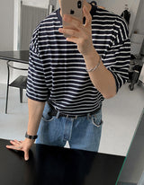 ASCLOシングルボーダー半袖Tシャツ(9color)