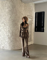 May Velvet Hooded Wrap T-shirt