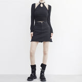 ランカシャー スリット ホルターネック T シャツ
