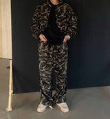 [UNISEX] Camouflage Fleece Wide Pants