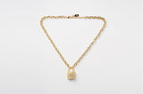 Lock pendant Necklace - Gold (4622111309942)