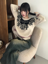 Aira Nordic pattern round knit